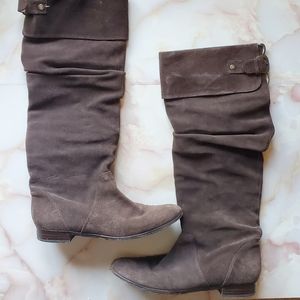 Johnston & Murphy Brown Suede Knee High Bo…